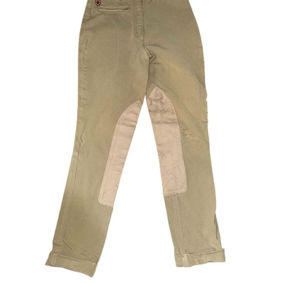 Ariat Girls Tan Riding Breeches Large 14 horse show western authentic pants flaw - Picture 1 of 11